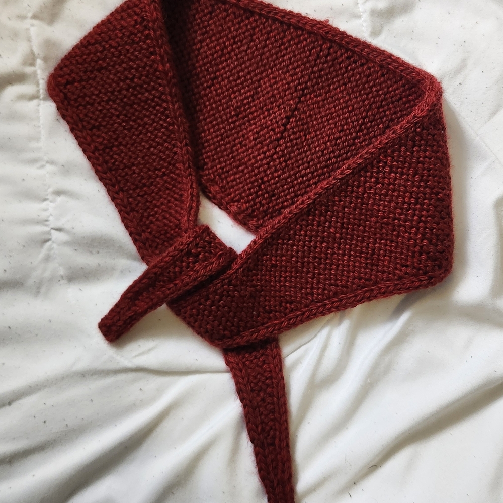 Hand-Knit Sophie Scarf in deep red